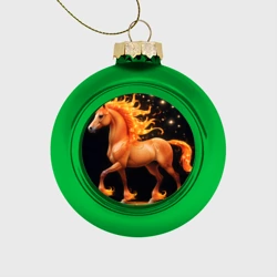 Ёлочный шар стеклянный/пластиковый Праздничная огненная лошадь