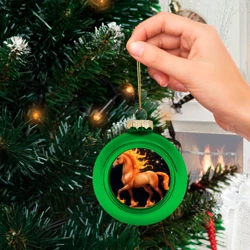 Ёлочный шар стеклянный/пластиковый Праздничная огненная лошадь - фото 2