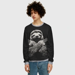 Мужской свитшот 3D Ленивец с когтями росомахи - фото 2