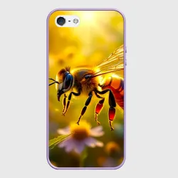 Чехол для iPhone 5/5S матовый Пчёлка в лучах солнца