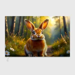 Флаг 3D Зайчик в лесу