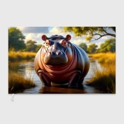 Флаг 3D Ушастый гиппопотам