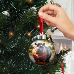 Ёлочный шар Ушастый гиппопотам - фото 2