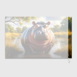 Флаг 3D Ушастый гиппопотам - фото 2