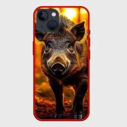 Чехол для iPhone 14 Кабан на закате