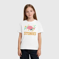 Детская футболка хлопок Stonks brain - фото 2