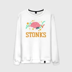 Мужской свитшот хлопок Stonks brain