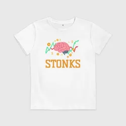 Детская футболка хлопок Stonks brain