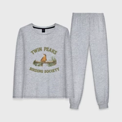 Женская пижама с лонгсливом хлопок Twin Peaks birding society