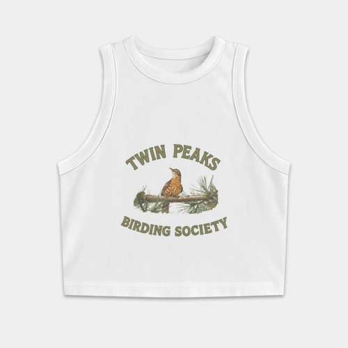 Женская укороченная майка-топ хлопок Twin Peaks birding society