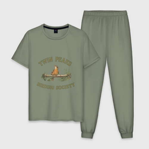 Мужская пижама хлопок Twin Peaks birding society