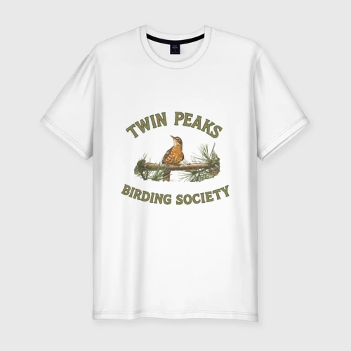 Мужская футболка хлопок Slim Twin Peaks birding society