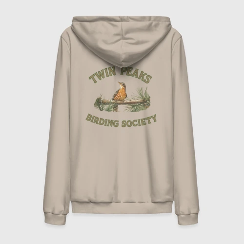 Мужская толстовка на молнии хлопок Twin Peaks birding society