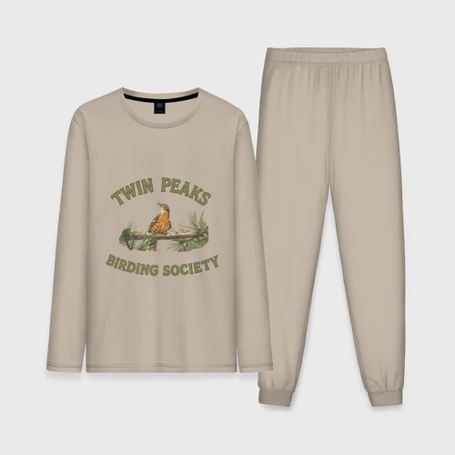 Мужская пижама с лонгсливом хлопок Twin Peaks birding society