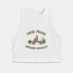 Женская укороченная майка-топ хлопок Twin Peaks birding society
