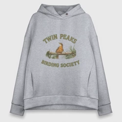 Женское худи Oversize хлопок Twin Peaks birding society