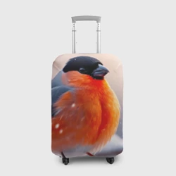 Чехол для чемодана 3D Снегирь на зимней ветке