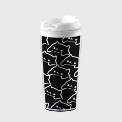Термокружка-непроливайка Сидячие котики - инверсия 