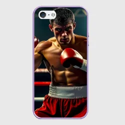 Чехол для iPhone 5/5S матовый Боксёр в ринге