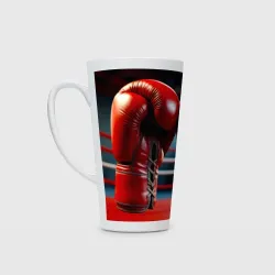 Кружка Латте Красные боксёрские перчатки на ринге