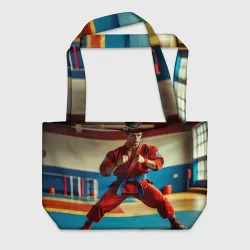 Пляжная сумка 3D Самбист в стойке