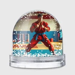 Игрушка Снежный шар Самбист в стойке