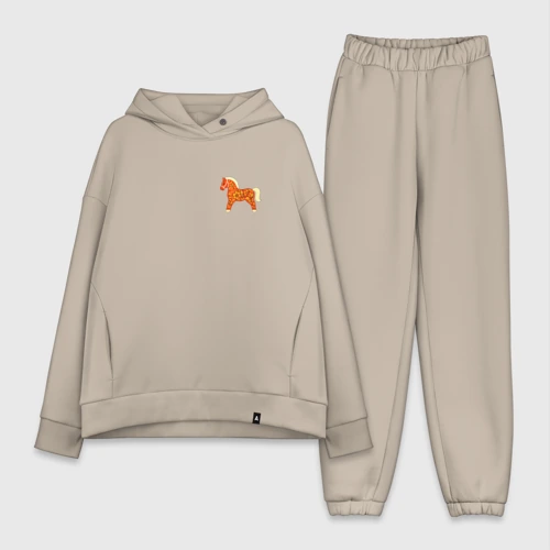Женский костюм хлопок Oversize Красный конек