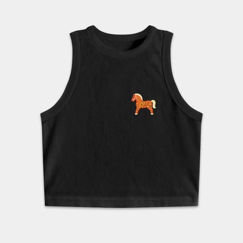 Женская укороченная майка-топ хлопок Красный конек