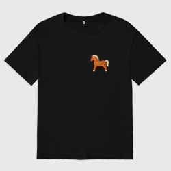 Мужская футболка хлопок Oversize Красный конек