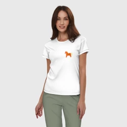 Женская пижама с белой футболкой хлопок Красный конек - фото 2