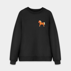 Мужской свитшот oversize без начеса хлопок Красный конек