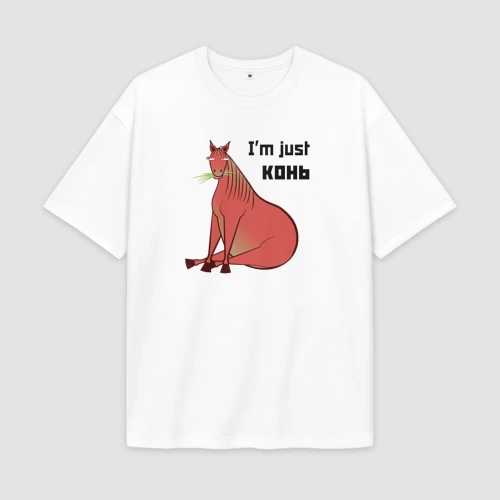 Мужская футболка Oversize хлопок premium Просто конь