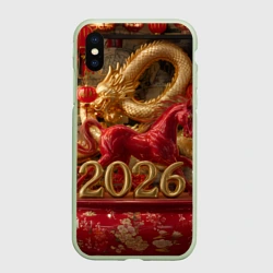 Чехол для iPhone XS Max матовый Год красной лошади в китайском стиле