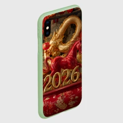 Чехол для iPhone XS Max матовый Год красной лошади в китайском стиле - фото 2