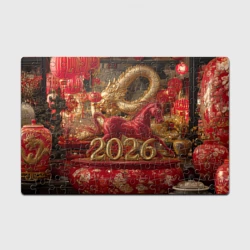 Головоломка Пазл магнитный 126 элементов Год красной лошади в китайском стиле