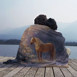 Плед 3D Лошадка в новогоднем лесу - фото 2