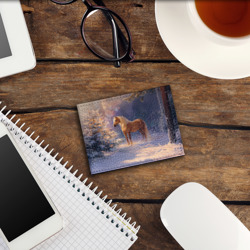 Обложка для студенческого билета Лошадка в новогоднем лесу - фото 2