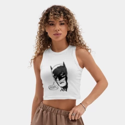 Женская укороченная майка-топ хлопок Batman and covid 19 - фото 2