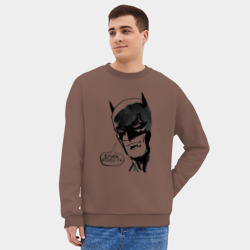 Мужской свитшот oversize без начеса хлопок Batman and covid 19 - фото 2