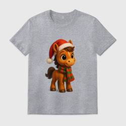 Мужская футболка хлопок Новогодняя лошадка  2026