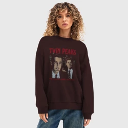 Женский свитшот oversize без начеса хлопок Твин Пикс: Купер  - фото 2