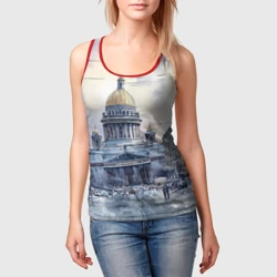 Женская майка 3D Санкт-Петербург зимний город - фото 2