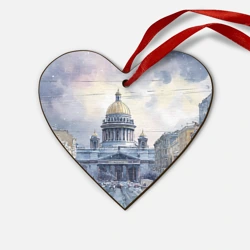 Деревянная игрушка Сердце Санкт-Петербург зимний город