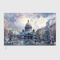 Флаг 3D Санкт-Петербург зимний город
