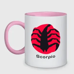 Кружка двухцветная Скорпион на красном