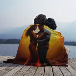 Плед 3D Пламя танца кизомба - фото 2