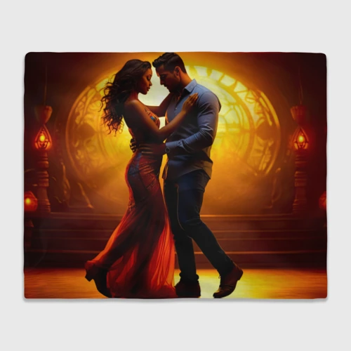 Плед 3D Пламя танца кизомба