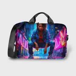 Сумка для ноутбука 3D Силуэт мегаполиса с девушкой тверк