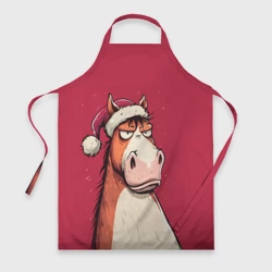 Фартук 3D Комичная новогодняя лошадь