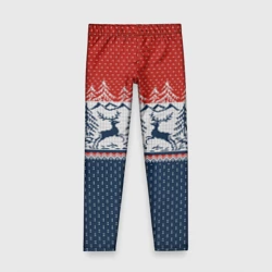 Детские леггинсы 3D Вязаный узор с оленями